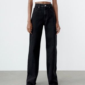 Black wide leg jeans